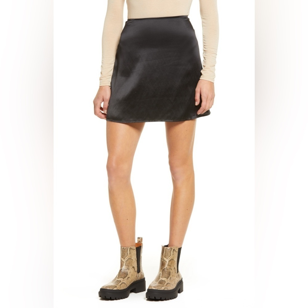 Reformation Benson Silk Mini Skirt in Black - Size 2